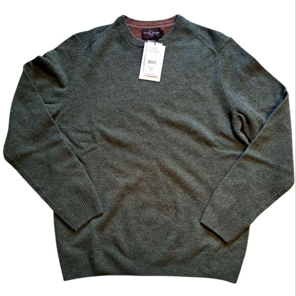 Black Brown 1826 Merino Wool Pull On Sweater 384 Pyrite Green Heather Small NWT - Picture 1 of 14